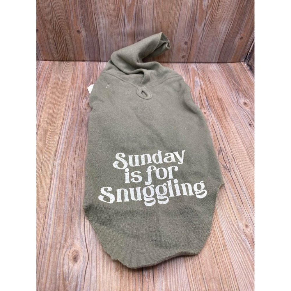 Grayson Pup Sunday is for Snuggling Dog Hoodie - Green - S